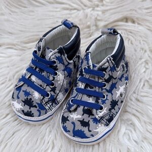 Child of Mine Blue and Black Dinosaur Sneakers